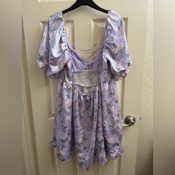 Divided Lavender Floral Ruffle Dress - Picture 3 of 4